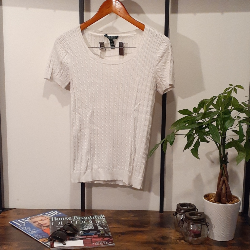 Ralph Lauren Posh White Chorded Top